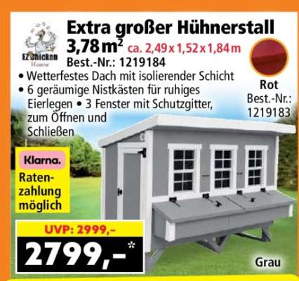 Extra großer Hühnerstall