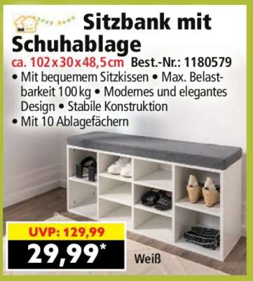 Sitzbank mit Schuhablage