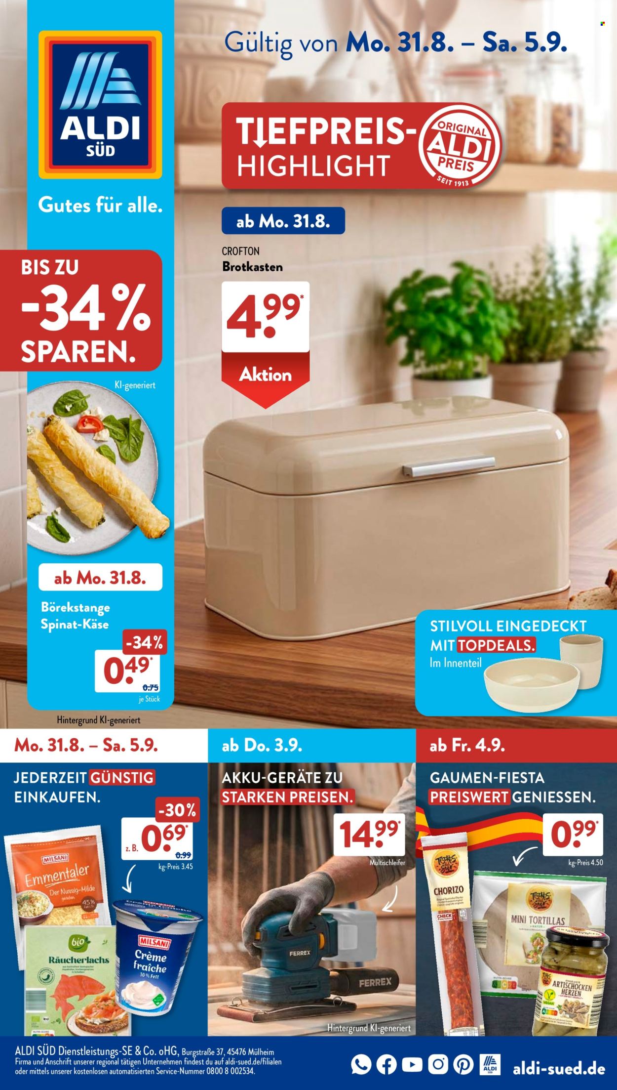 ALDI SÜD Prospekte  - 31.8.2026 - 5.9.2026. Seite 1