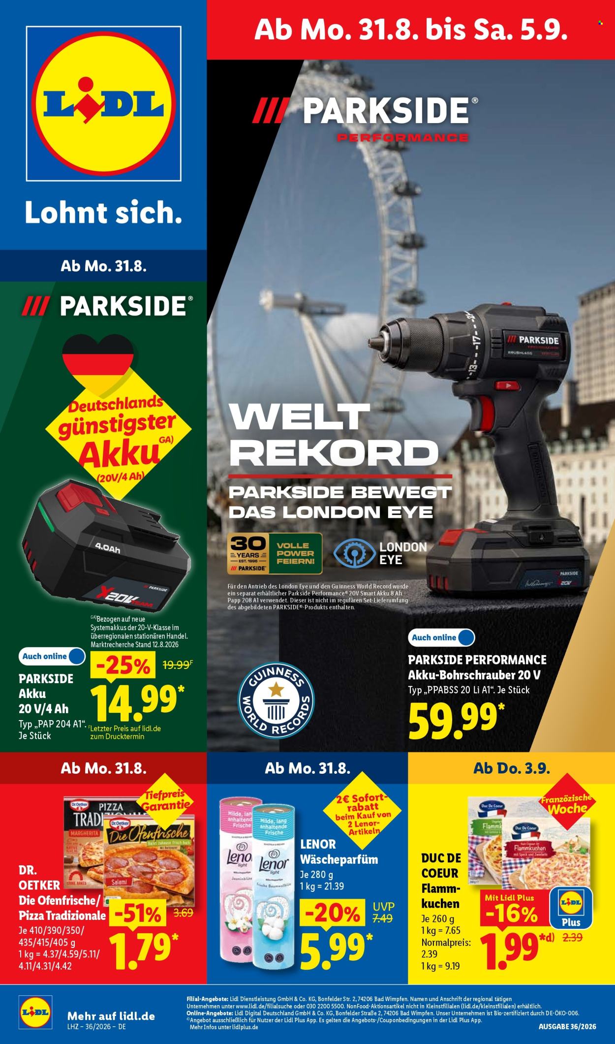 Lidl Prospekte  - 31.8.2026 - 5.9.2026. Seite 1