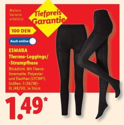 ESMARA Thermo-Leggings/-Strumpfhose