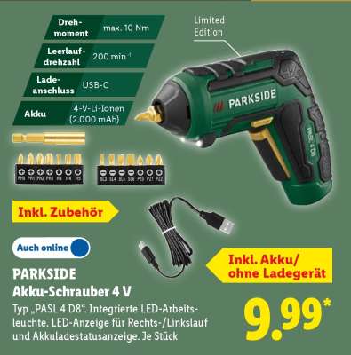 PARKSIDE Akku-Schrauber 4 V