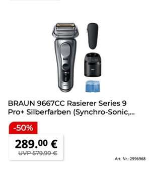 BRAUN 9667CC Rasierer Series 9 Pro+ Silberfarben (Synchro-Sonic,...)