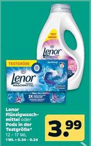 Lenor Flüssigwaschmittel oder Pods in der Testgröße