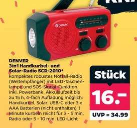 DENVER 3in1 Handkurbel- und Solar-Radio SCR-2010