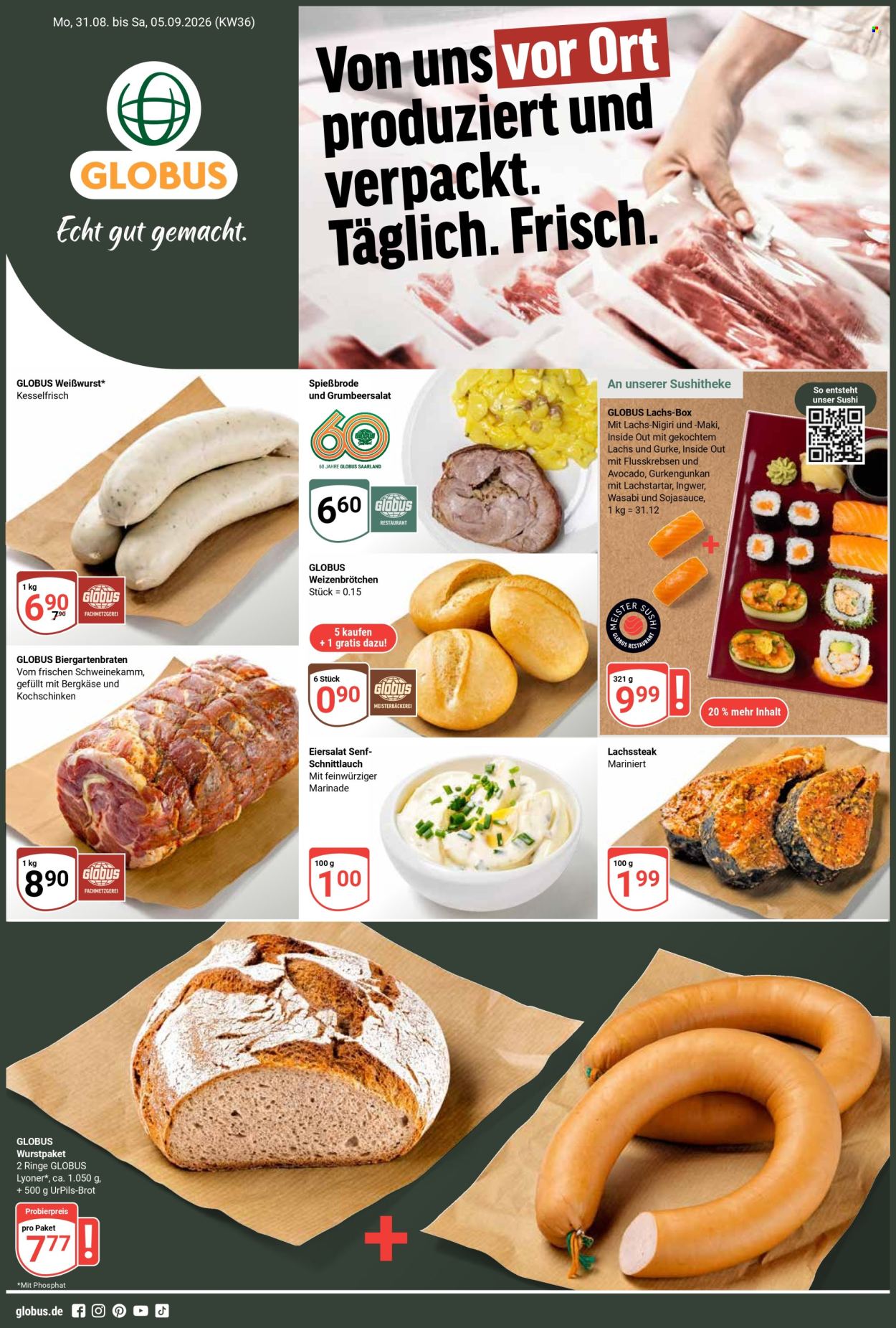 Globus Prospekte  - 31.8.2026 - 5.9.2026. Seite 1