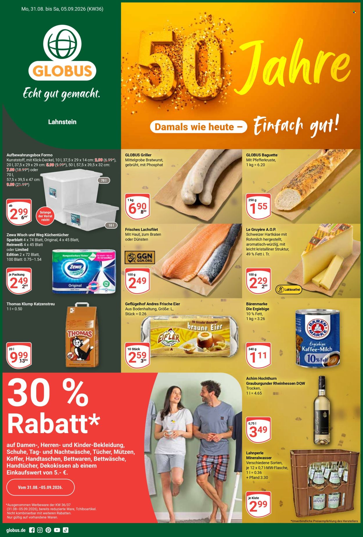 Globus Prospekte  - 31.8.2026 - 5.9.2026. Seite 1
