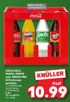 COCA-COLA, FANTA, SPRITE oder MEZZO MIX Erfrischungsgetränke
