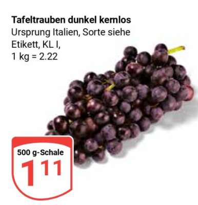Tafeltrauben dunkel kernlos