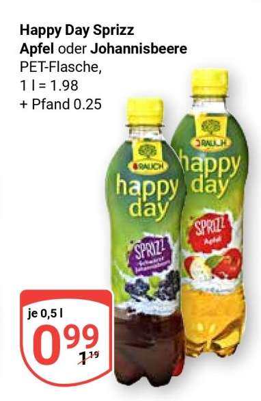 Happy Day Sprizz Apfel oder Johannisbeere