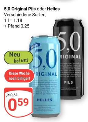 5,0 Original Pils oder Helles