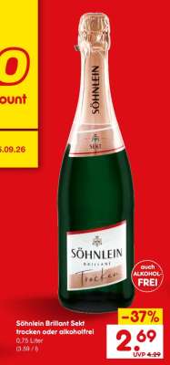 Söhnlein Brillant Sekt trocken oder alkoholfrei