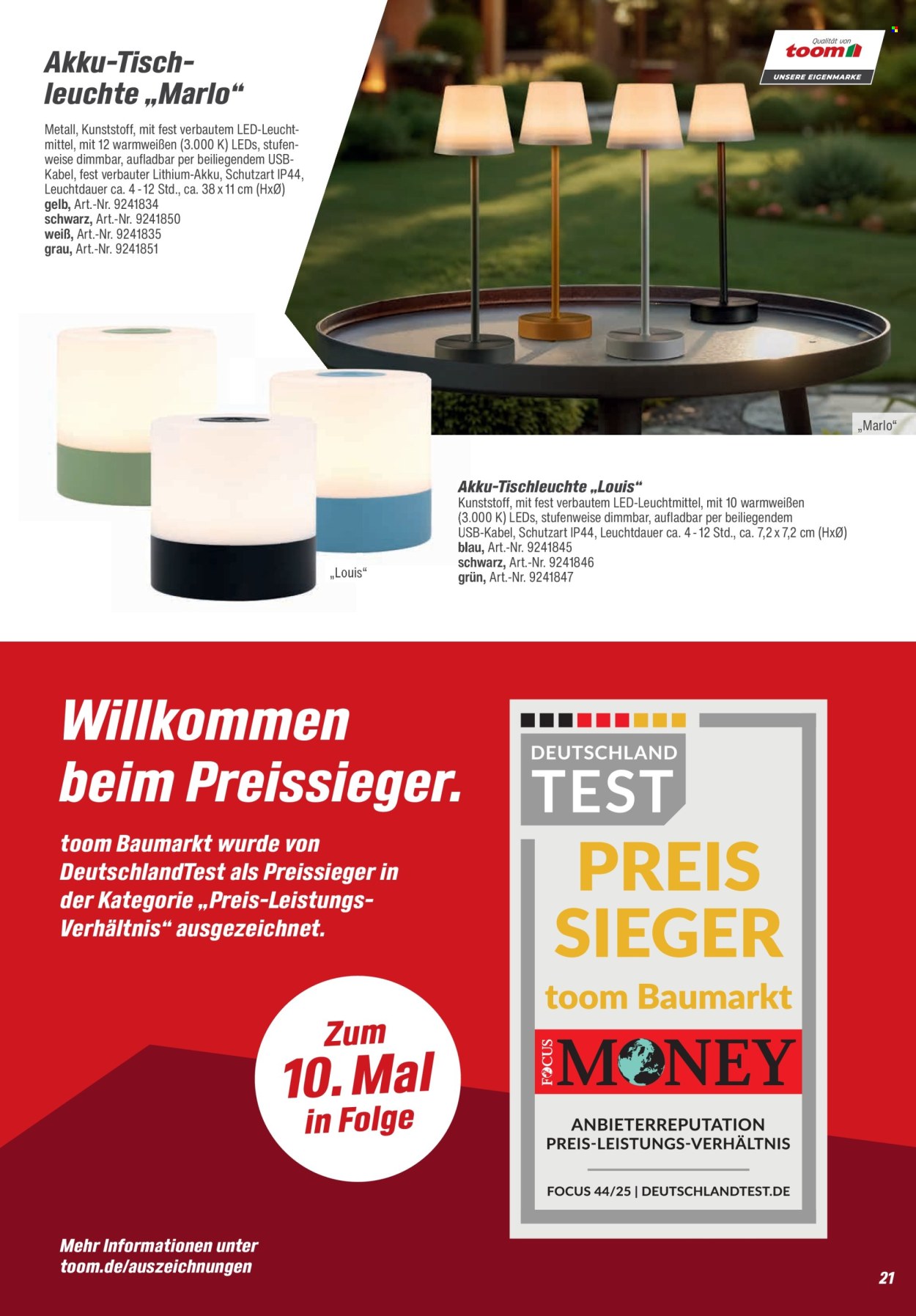 toom Baumarkt Prospekte  - 29.8.2026 - 28.2.2027. Seite 21