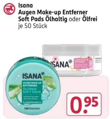 Isana Augen Make-up Entferner Soft Pads Ölhaltig oder Ölfrei