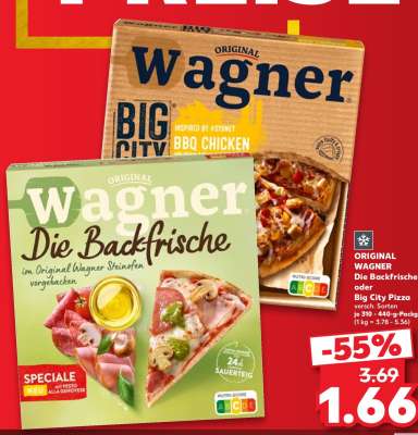 ORIGINAL WAGNER Die Backfrische oder Big City Pizza