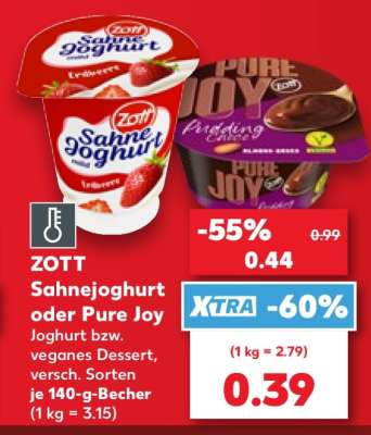 Zott Sahnejoghurt oder Pure Joy