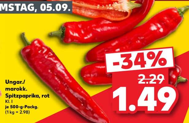Ungar./marokk. Spitzpaprika, rot
