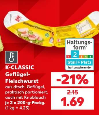 K-CLASSIC Geflügel-Fleischwurst
