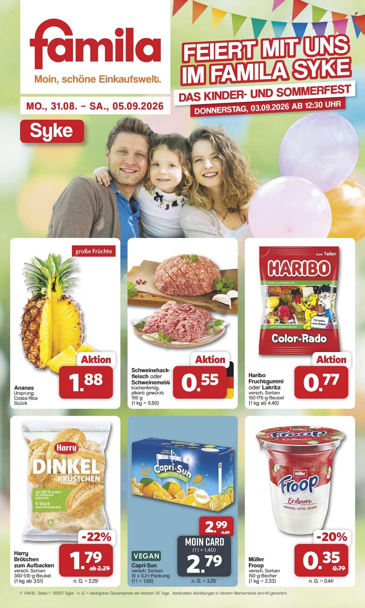 famila Prospekte  - 31.8.2026 - 5.9.2026. Seite 1