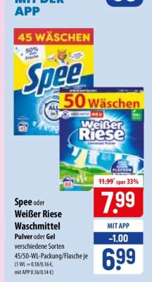 Spee oder Weißer Riese Waschmittel