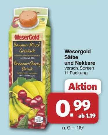 Wesergold Säfte und Nektare