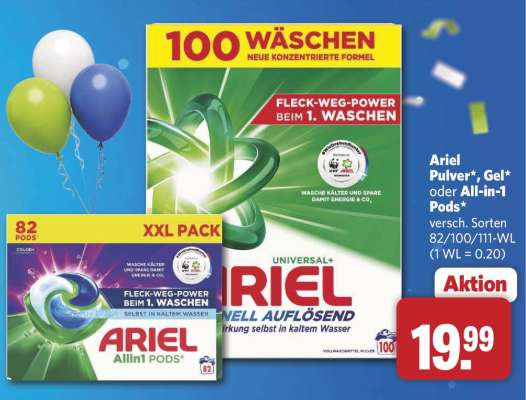 Ariel Pulver, Gel oder All-in-1 Pods