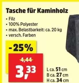 Tasche für Kaminholz