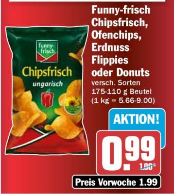 Funny-frisch Chipsfrisch, Ofenchips, Erdnuss Flippies oder Donuts
