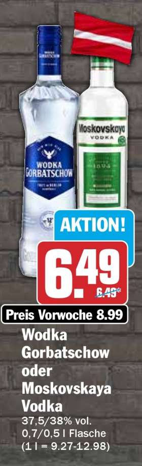 Wodka Gorbatschow oder Moskovskaya Vodka