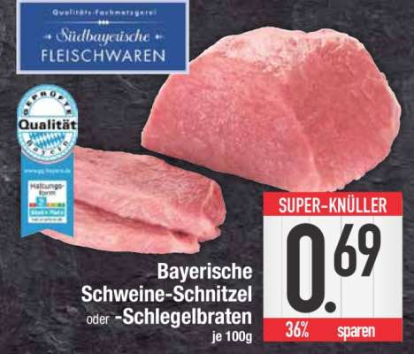 Bayerische Schweine-Schnitzel oder -Schlegelbraten