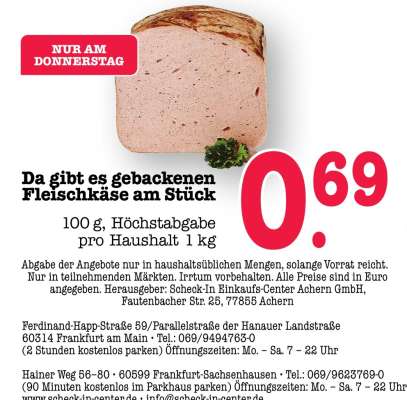 Fleischkäse am Stück