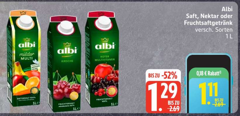 Albi Saft, Nektar oder Fruchtsaftgetränk