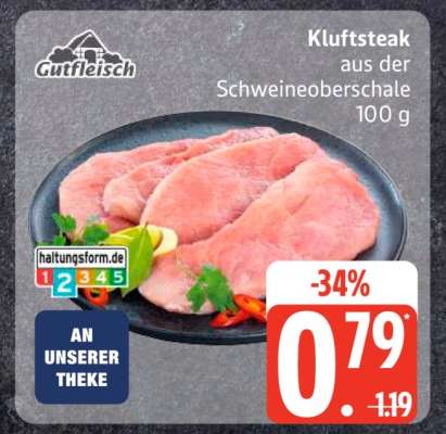 Kluftsteak aus der Schweineoberschale