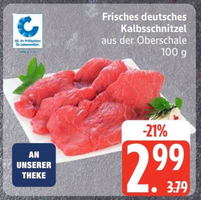 Frisches deutsches Kalbsschnitzel