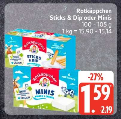 Rotkäppchen Sticks & Dip oder Minis