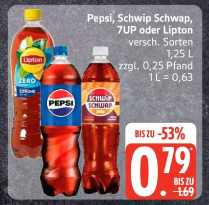 Pepsi, Schwip Schwap, 7UP oder Lipton