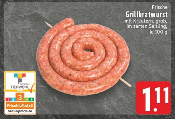 Frische Grillbratwurst