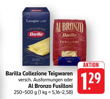 Barilla Collezione Teigwaren oder Al Bronzo Fusilloni