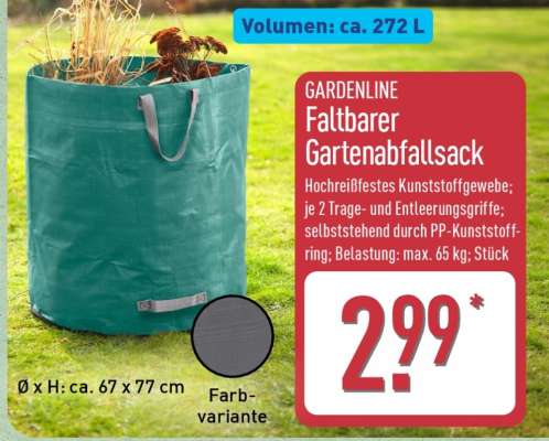 GARDENLINE Faltbarer Gartenabfallsack