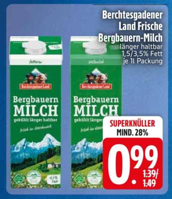 Berchtesgadener Land Frische Bergbauern-Milch