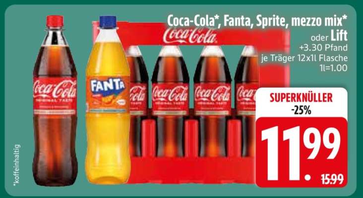 Coca-Cola, Fanta, Sprite, mezzo mix oder Lift