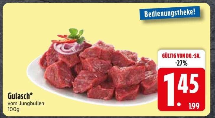 Gulasch vom Jungbullen
