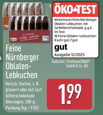 Feine Nürnberger Oblaten-Lebkuchen
