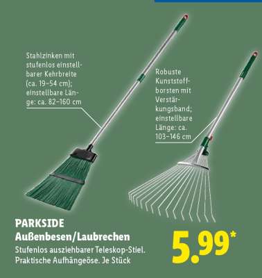 PARKSIDE Außenbesen/Laubrechen