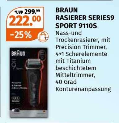 BRAUN RASIERER SERIES9 SPORT 9110S