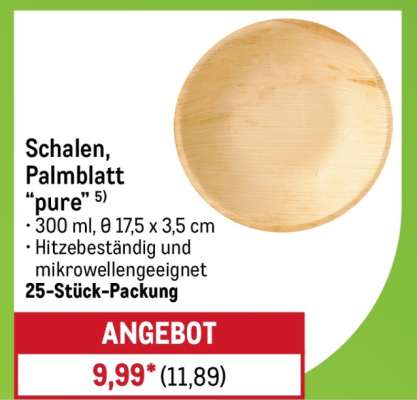 Schalen, Palmblatt “pure”