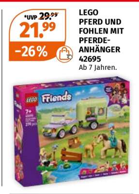 LEGO PFERD UND FOHLEN MIT PFERDE-ANHÄNGER 42695