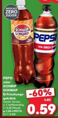 PEPSI oder SCHWIP SCHWAP Erfrischungsgetränk