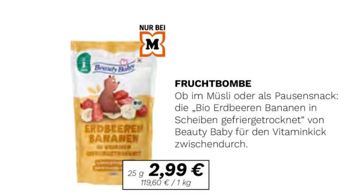 Bio Erdbeeren Bananen in Scheiben gefriergetrocknet