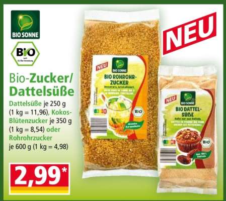 Bio-Zucker/Dattelsüße